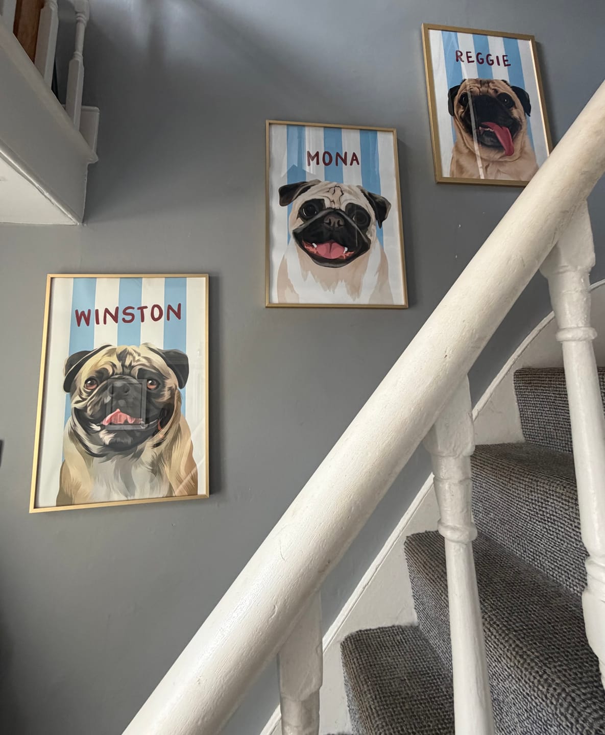 Customer photo review of Stripy | Custom Pet Portrait