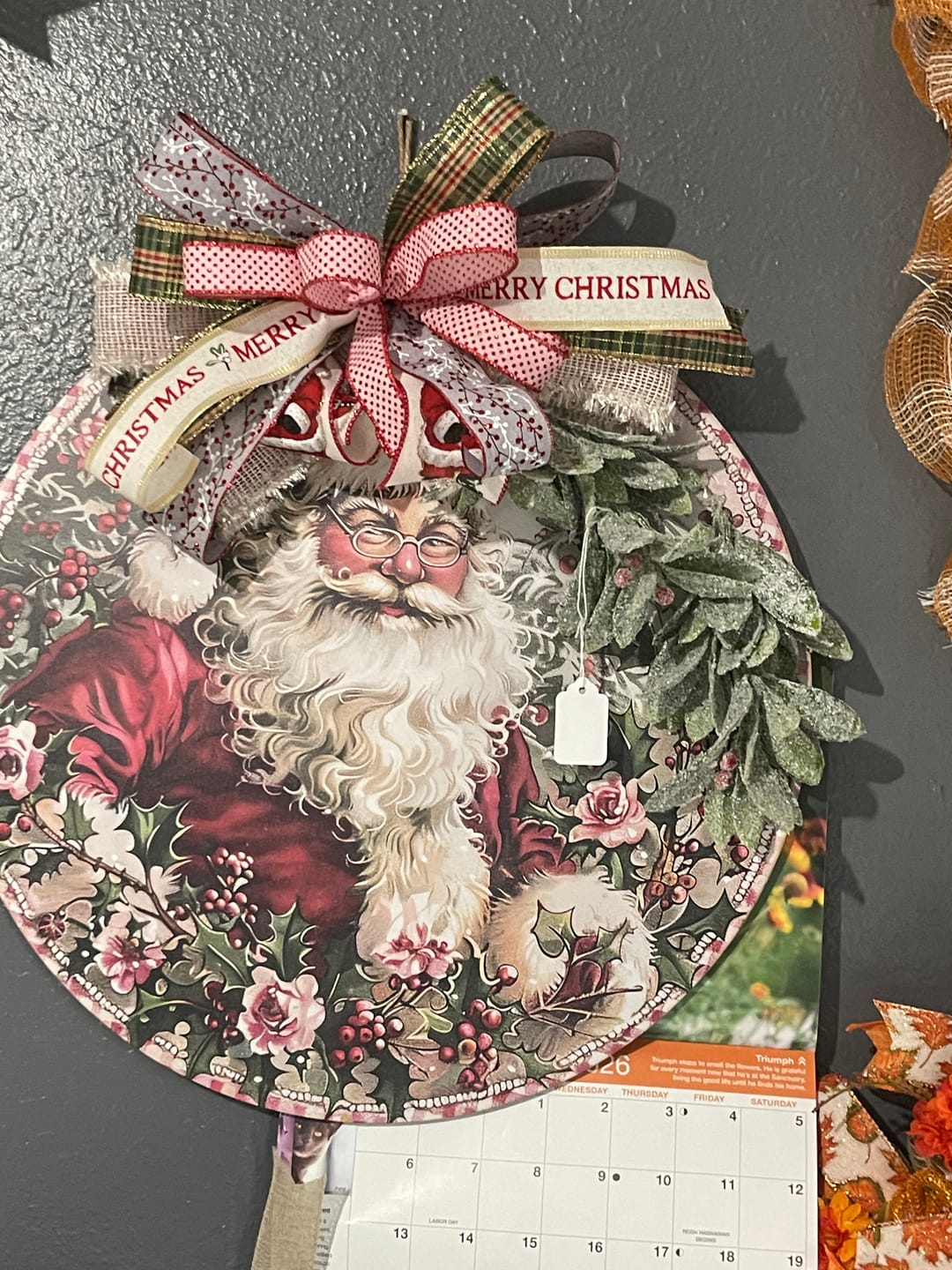 Customer photo review of Christmas Santa, DCO-102677-D, Sign For Wreath, 18" Door Hanger
