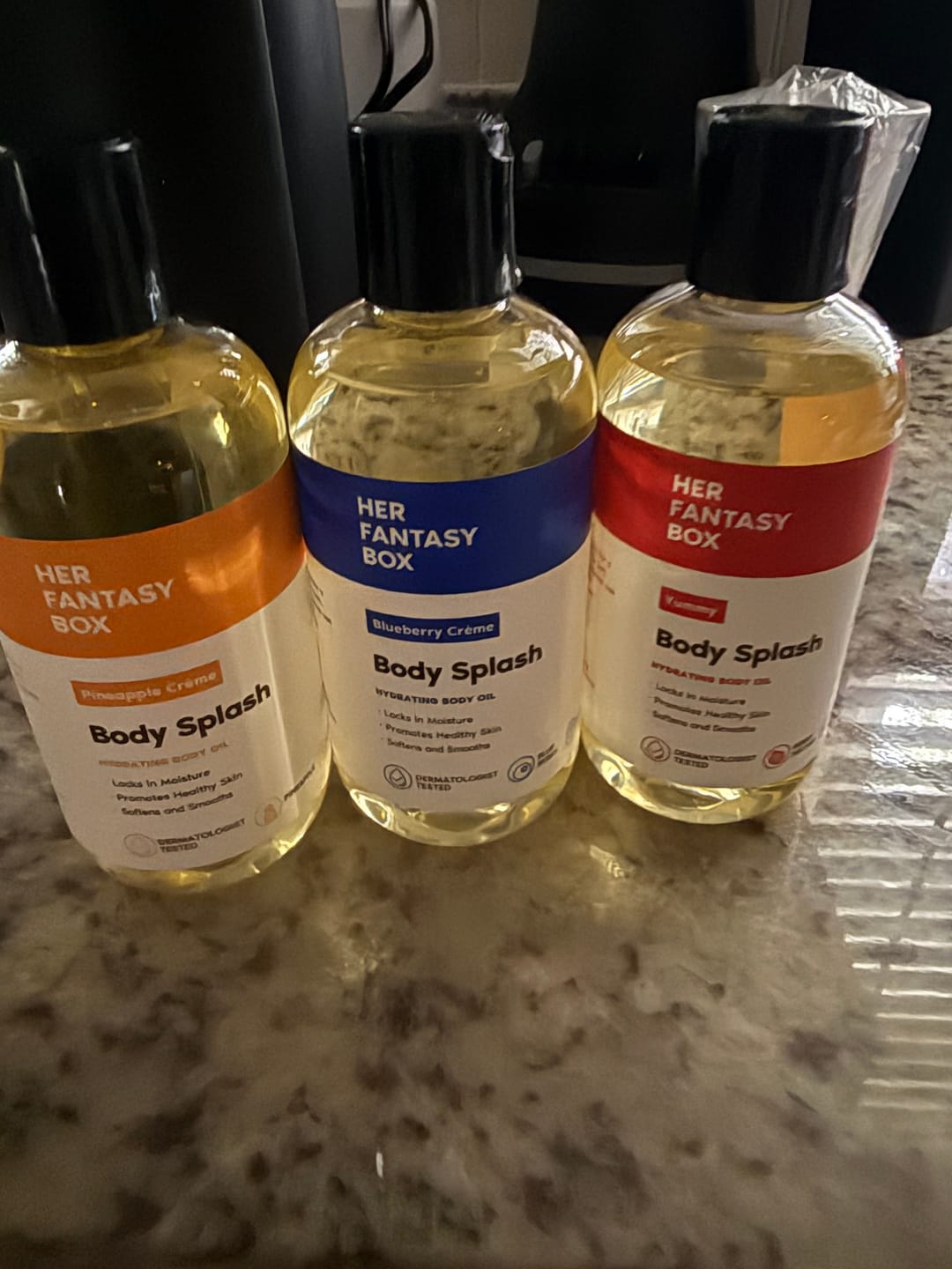 Customer photo review of Fruity Skin Body Oil Bundle