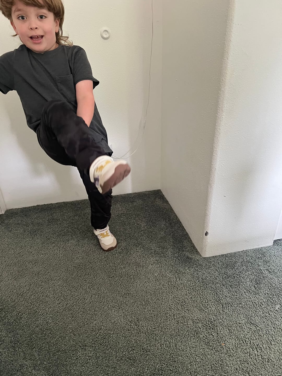 Customer photo review of Kid's Hareball - Wide Toe Sneakers