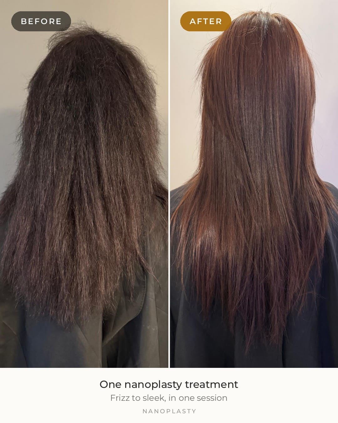 Customer photo review of InFusion Brazilian Nanoplasty – Professional Hair Smoothing Treatment (1L)
