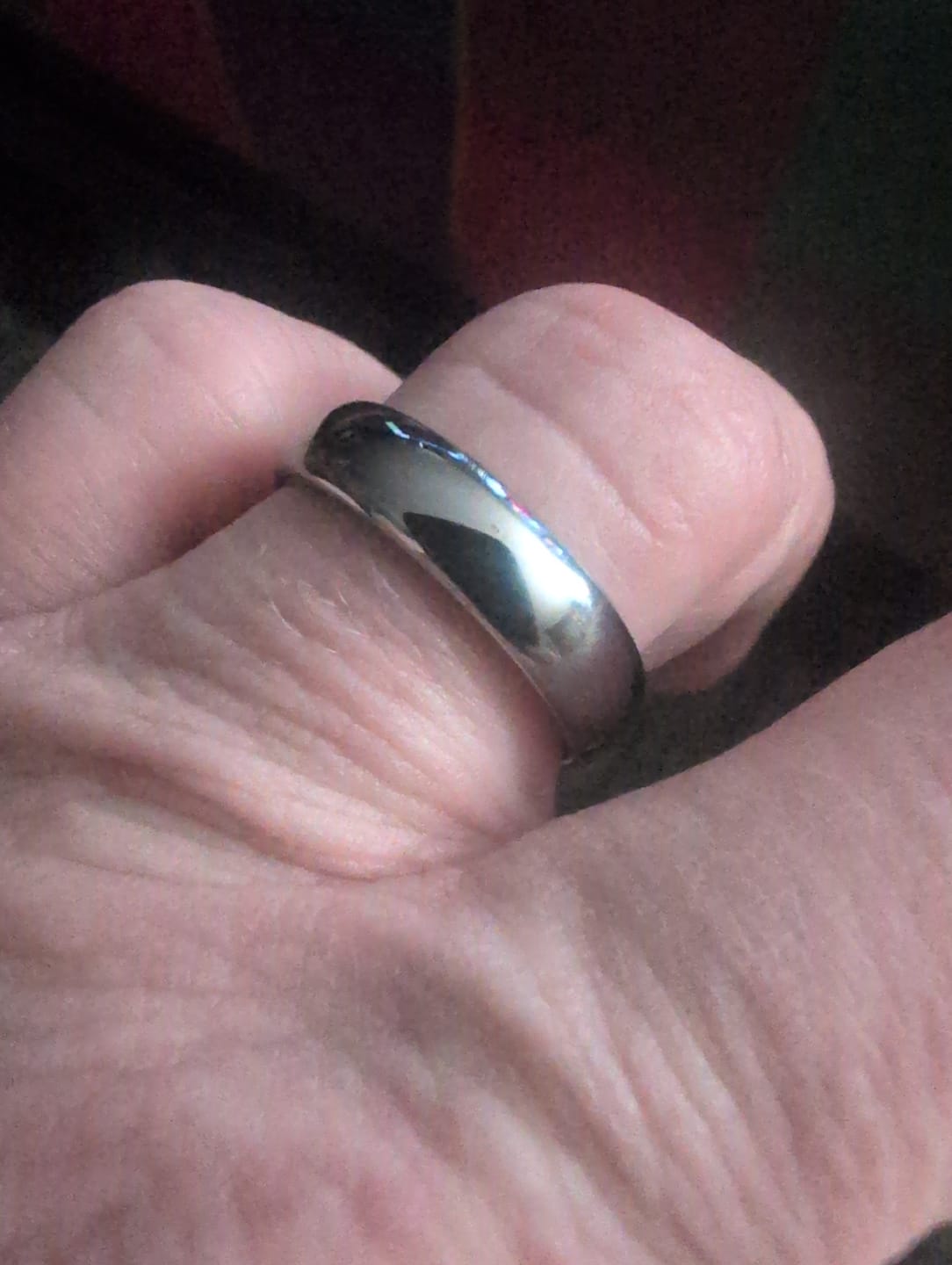 Customer photo review of 6mm - Silver Tungsten Carbide Wedding Band High Polished Dome Shape Ring