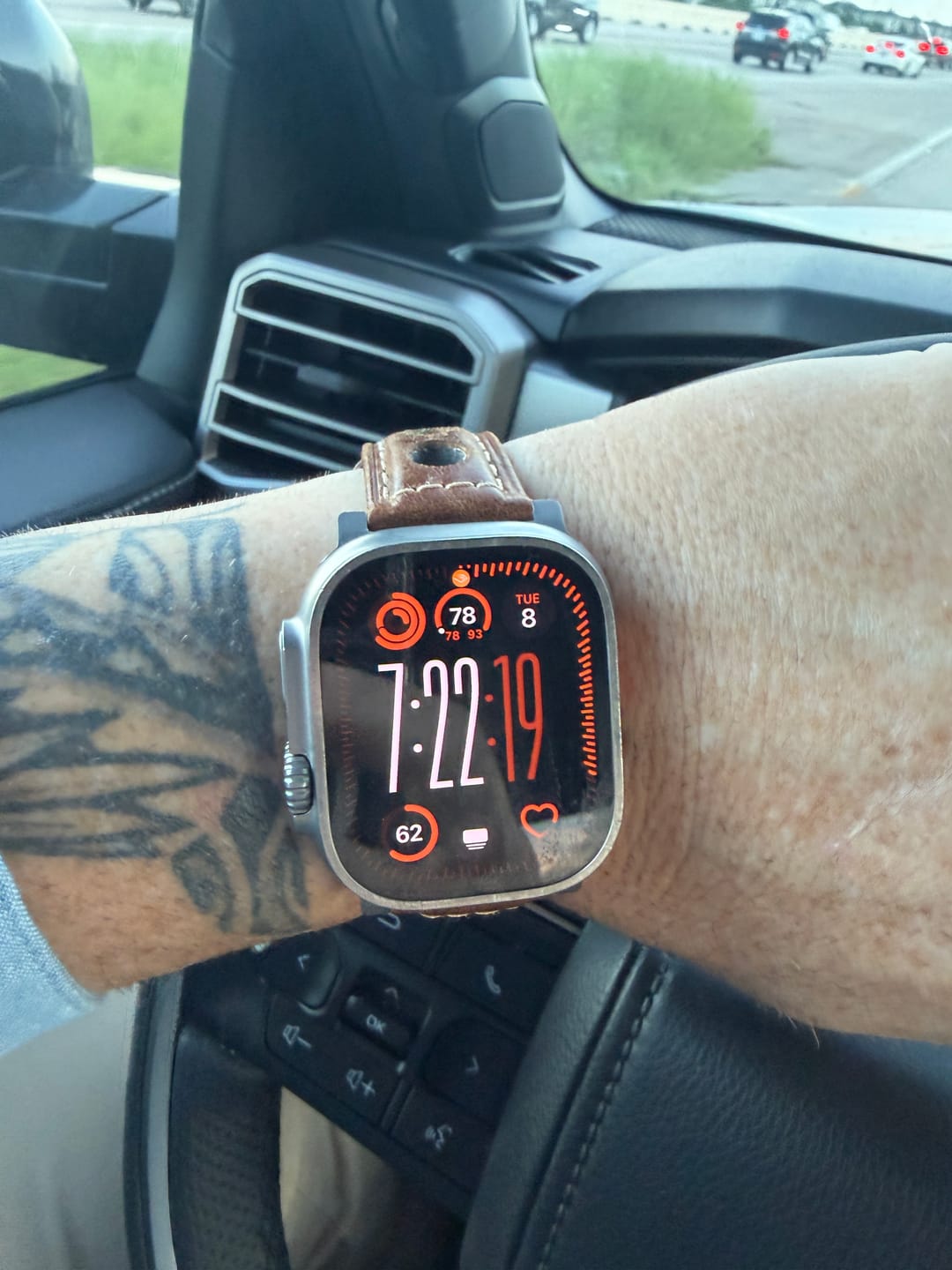 Customer photo review of Leather Rally Band - For Apple Watch ULTRA - Brown