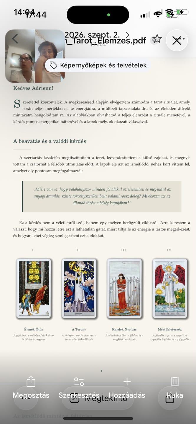 Customer photo review of Egy kérdéses tarot elemzés - emailben - 3 napon belül