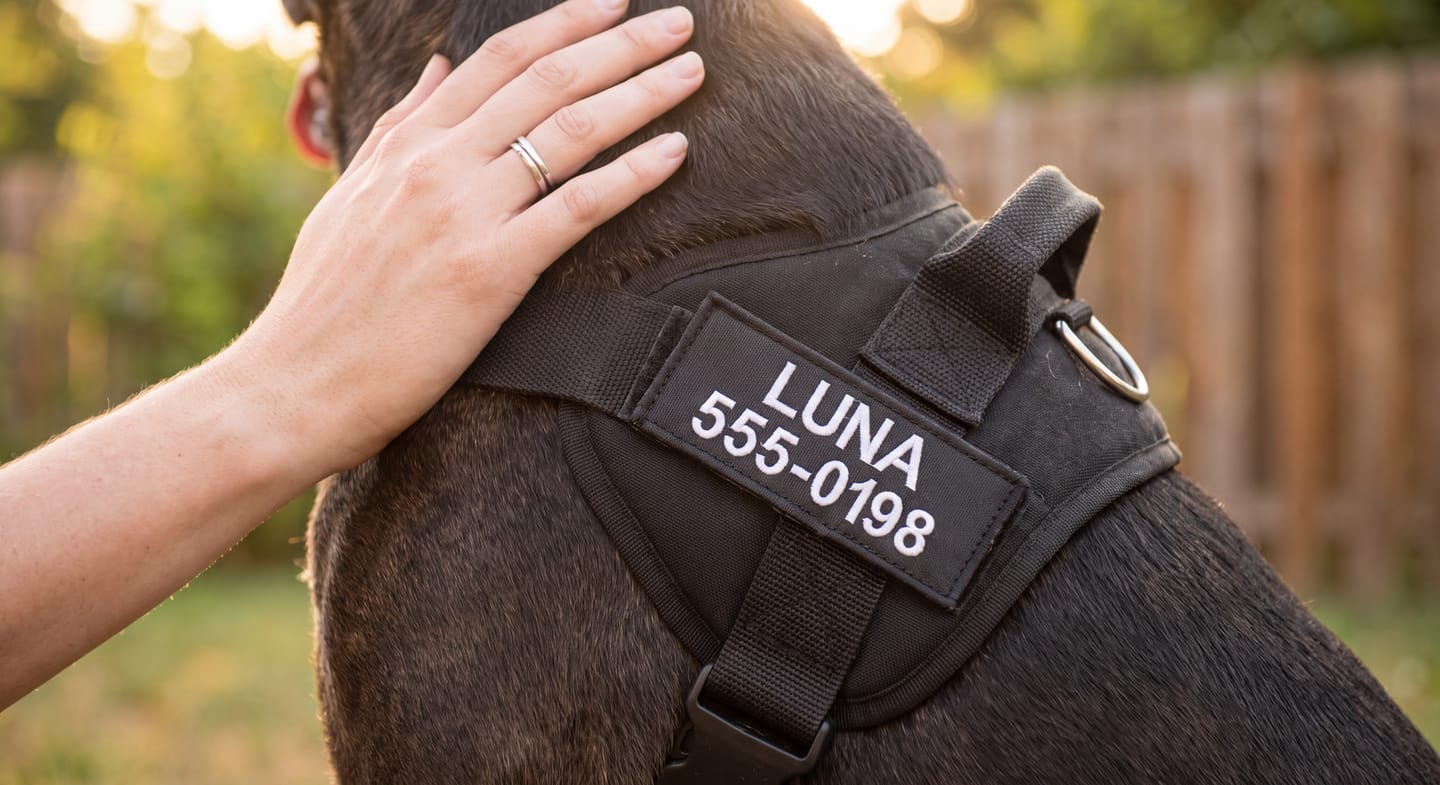Customer photo review of Paw & Calm™ Doble Control — Antitirones, Correa Incluida y Personalizado