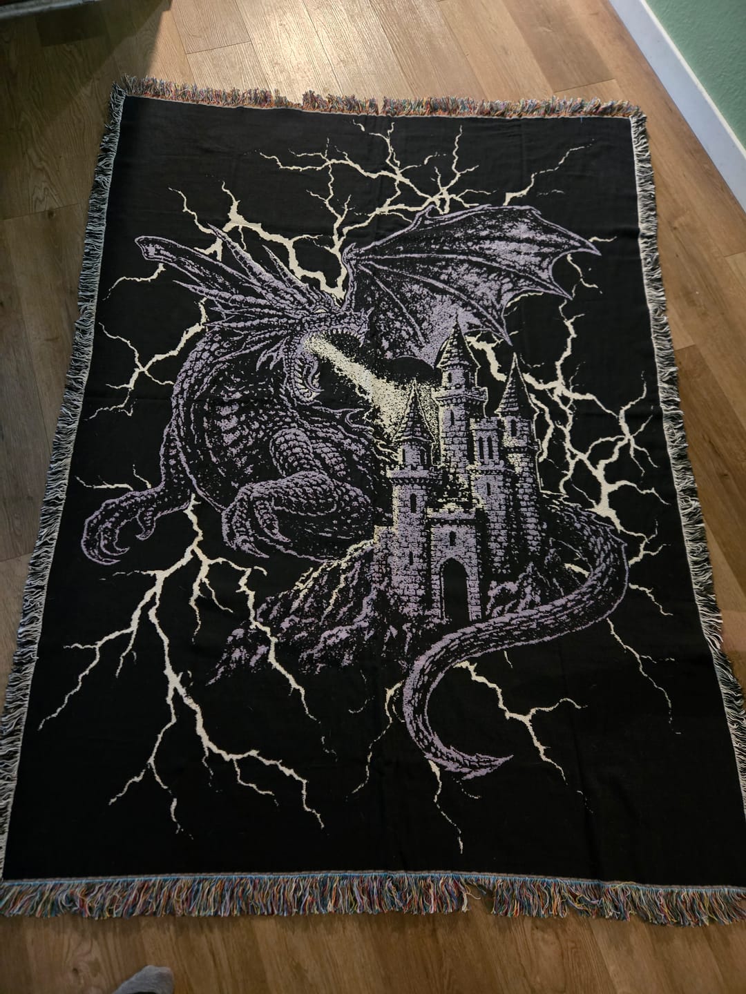Customer photo review of Dragon Woven Blanket *Preorder