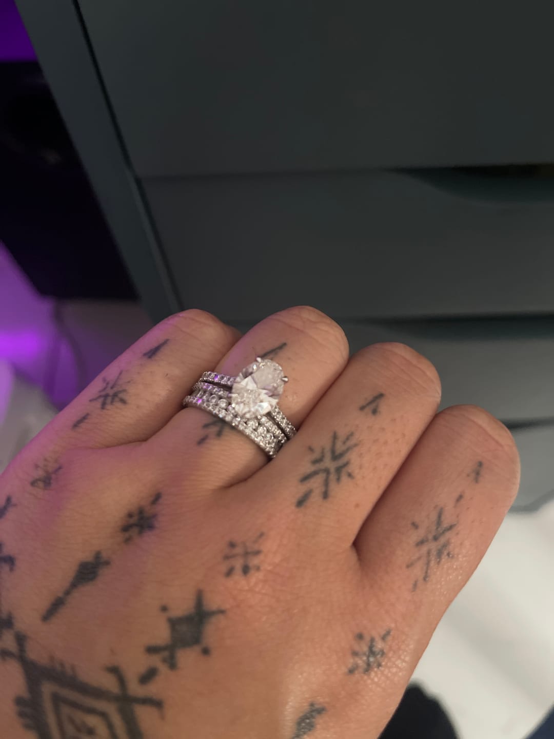 Customer photo review of Moissanite 2.5Ct Classic Round Cut Wide Wedding Band In Sterling Silver