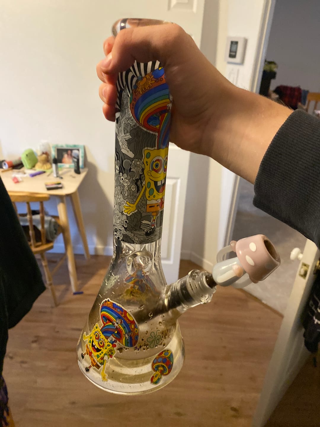 Customer photo review of 14" Arsenal Glass Trippy Sponge Beaker Bong (7mm)