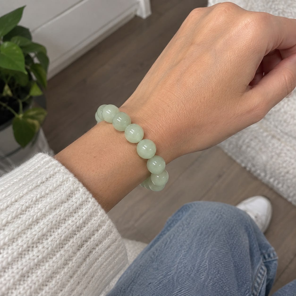 Customer photo review of CosmoGem™ Pulsera de Jade Natural Premium