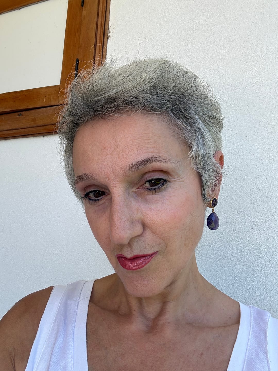 Customer photo review of Boucle d'oreille Labradorite Coquillage