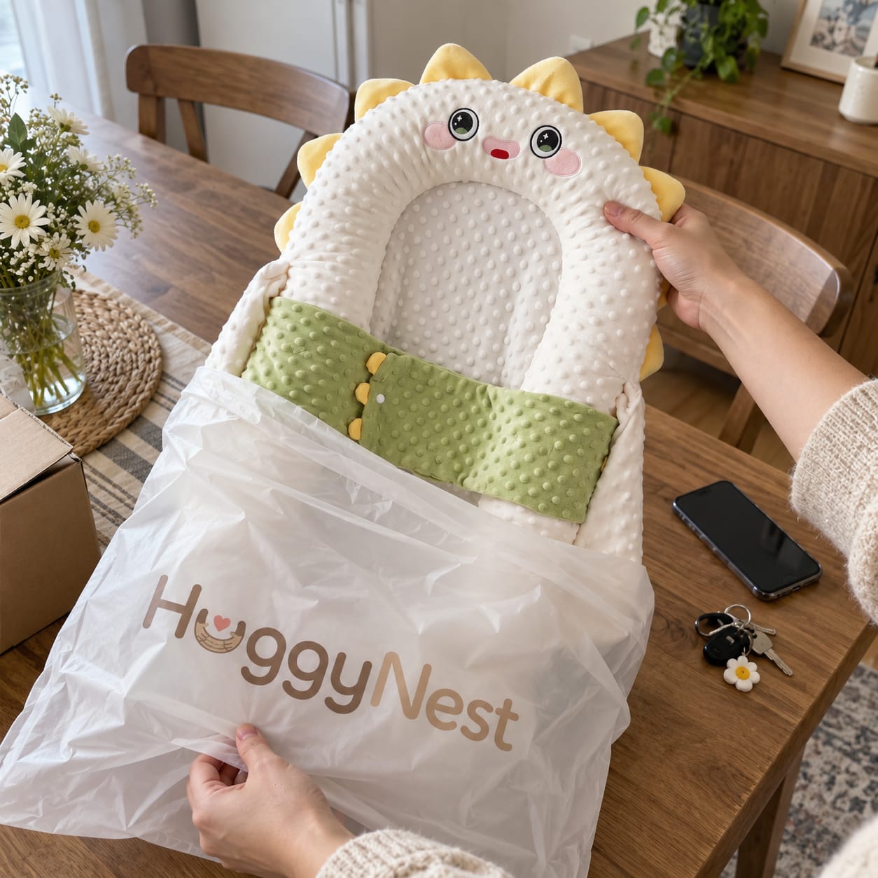 Customer photo review of HuggyNest Cozy Hug Pillow