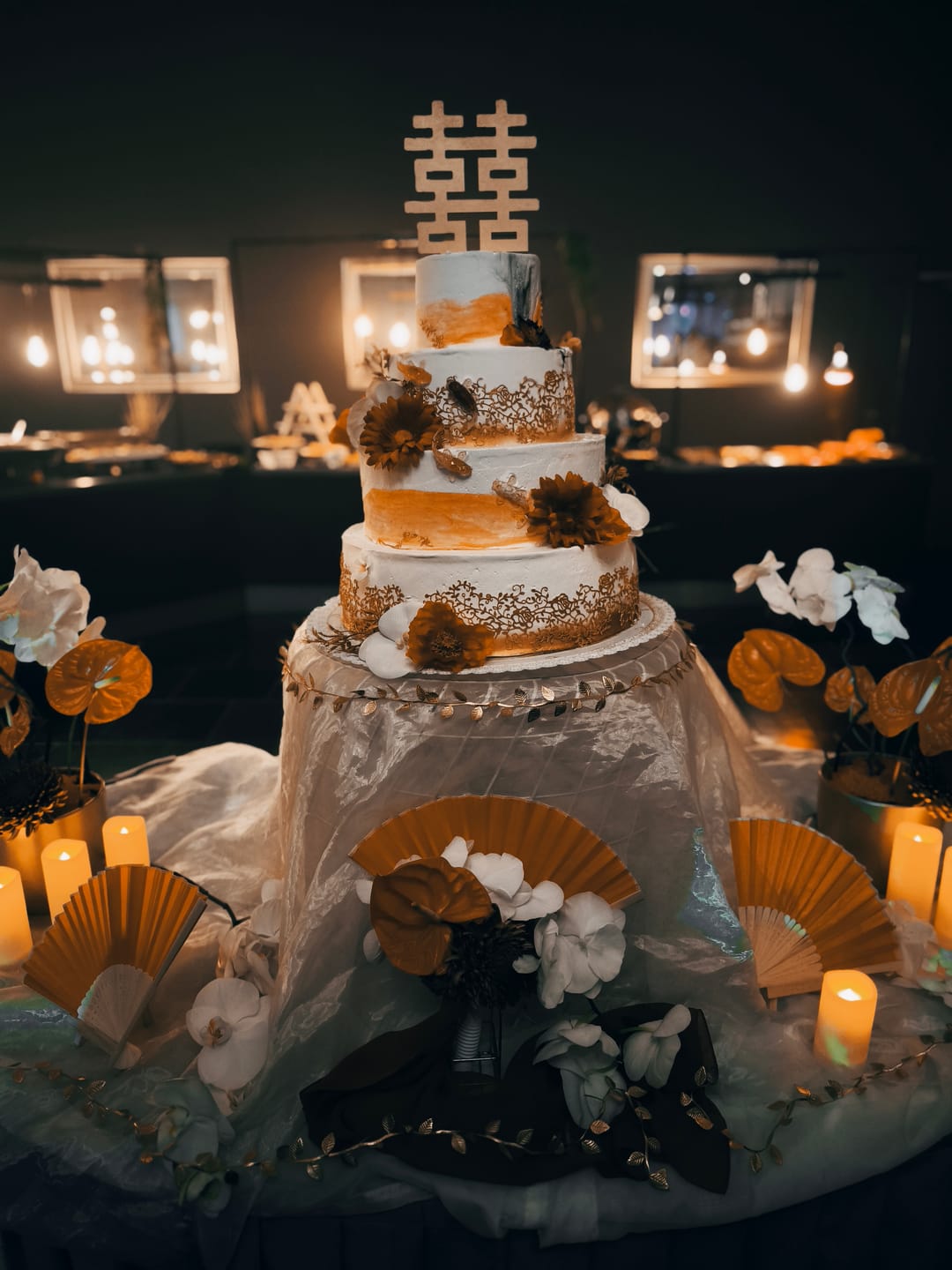Customer photo review of Custom Double Happiness - Wedding Cake Topper