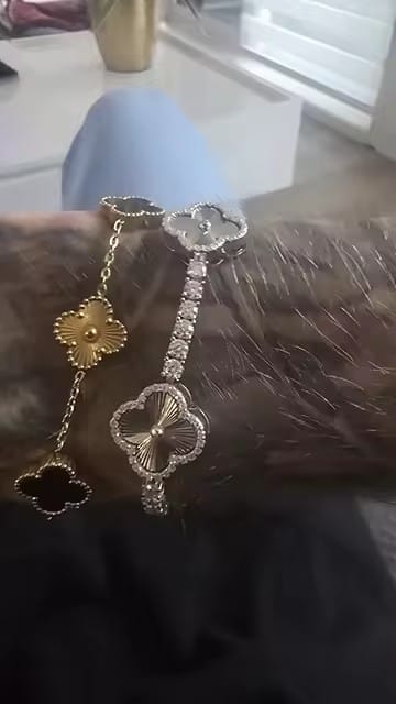 Customer photo review of Sterling Silver Iced Out Men Jewelry 3MM Moissanite Tennis Clover Bracelet Pass Diamond Tester