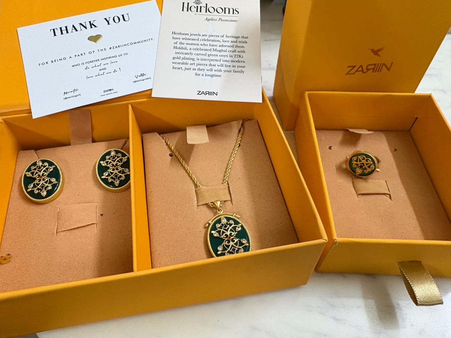 Customer photo review of Reflection of You Green Onyx Pendant Necklace