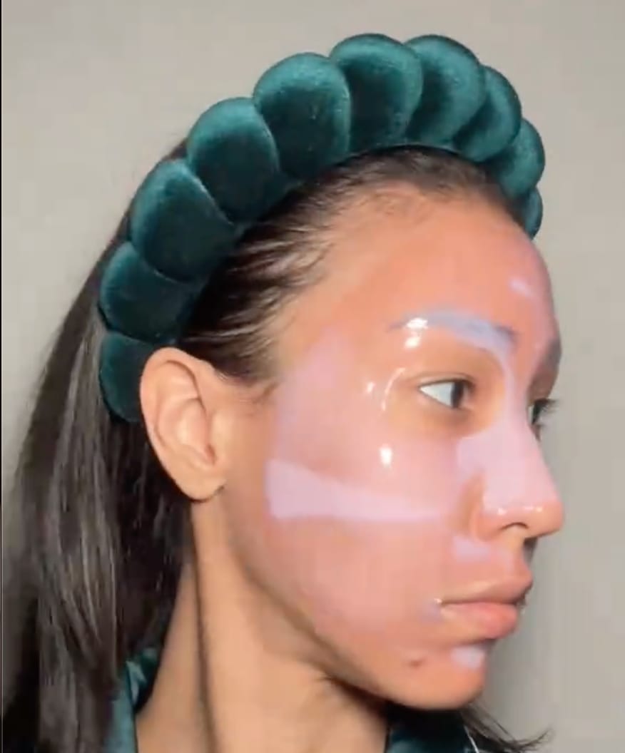 Customer photo review of Salmon PDRN Pink Collagen Jelly Gel Mask
