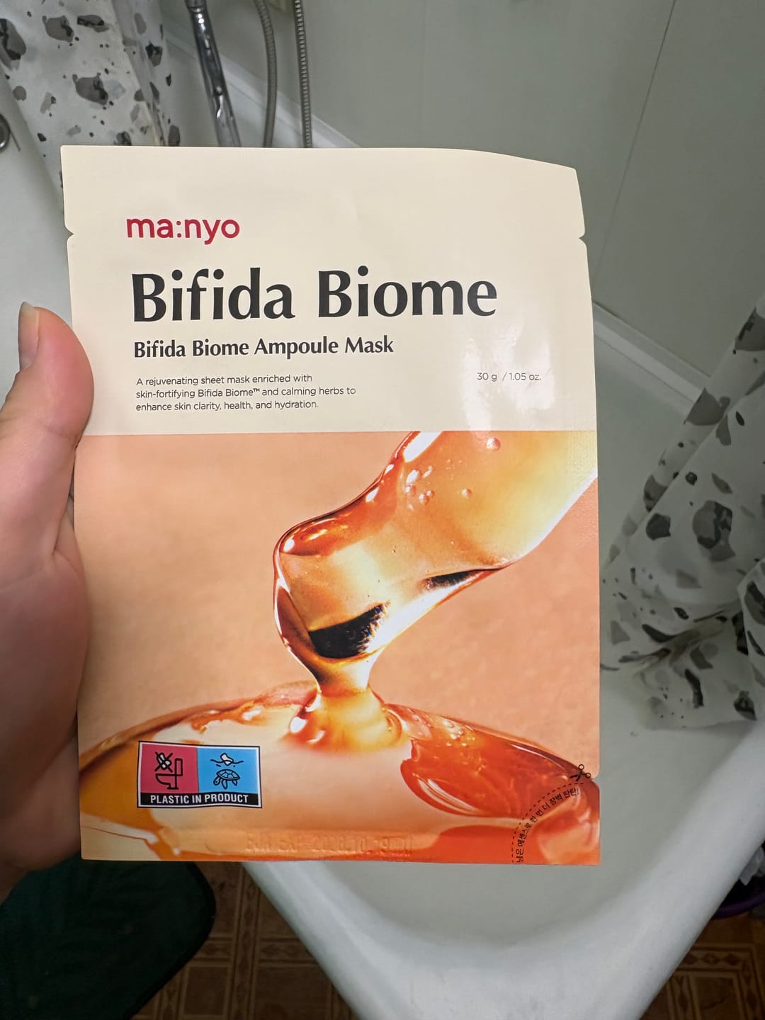 Customer photo review of Atjaunojoša maska ar probiotiķiem Manyo Bifida Biome Ampoule Mask