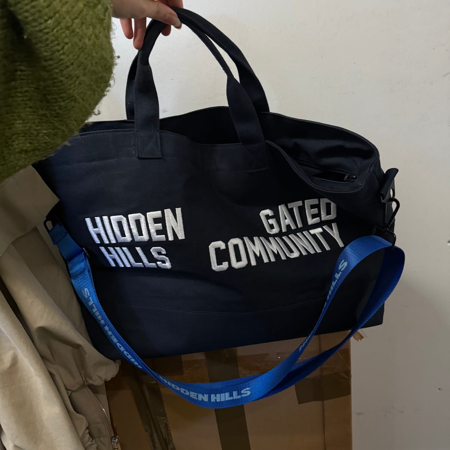 Customer photo review of GATED COMMUNITY CANVAS SHOPPER BAG