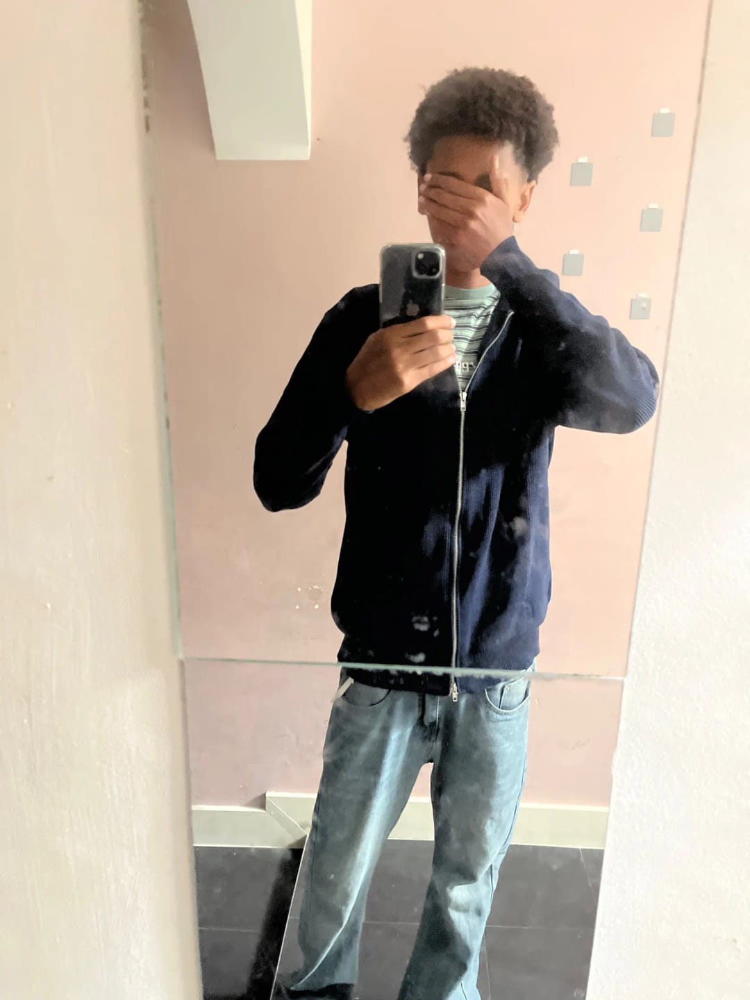Customer photo review of Fur Zipper "Stockholm"- Navy