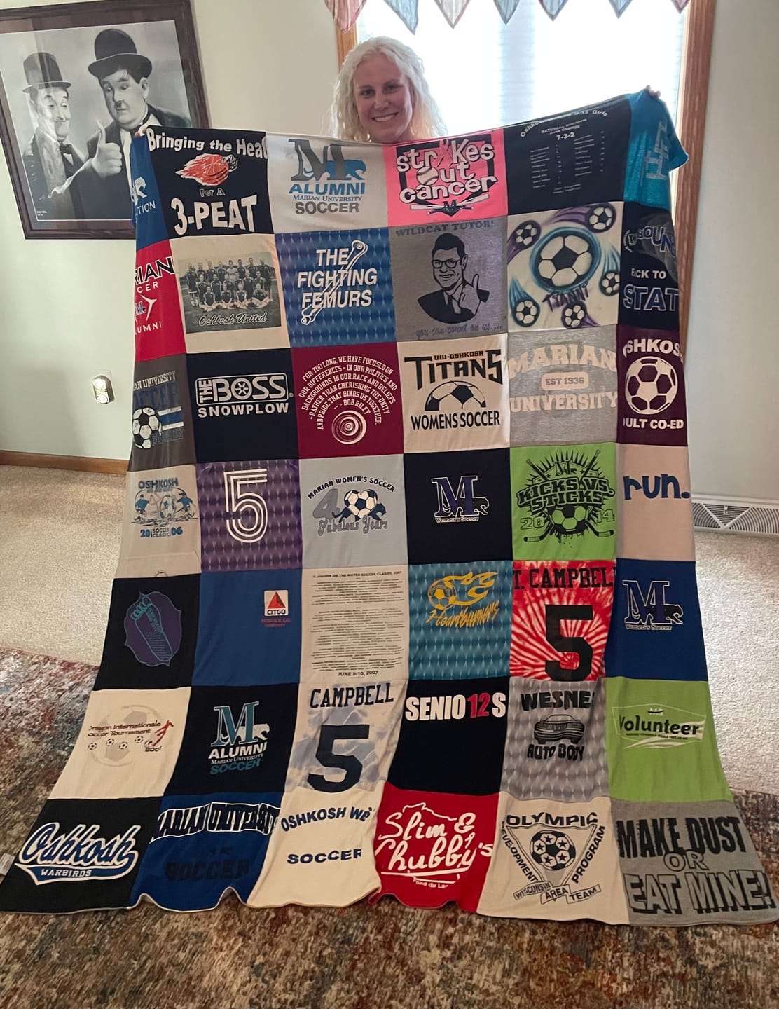 Customer photo review of Double Sided T-Shirt Quilt from Project Repat