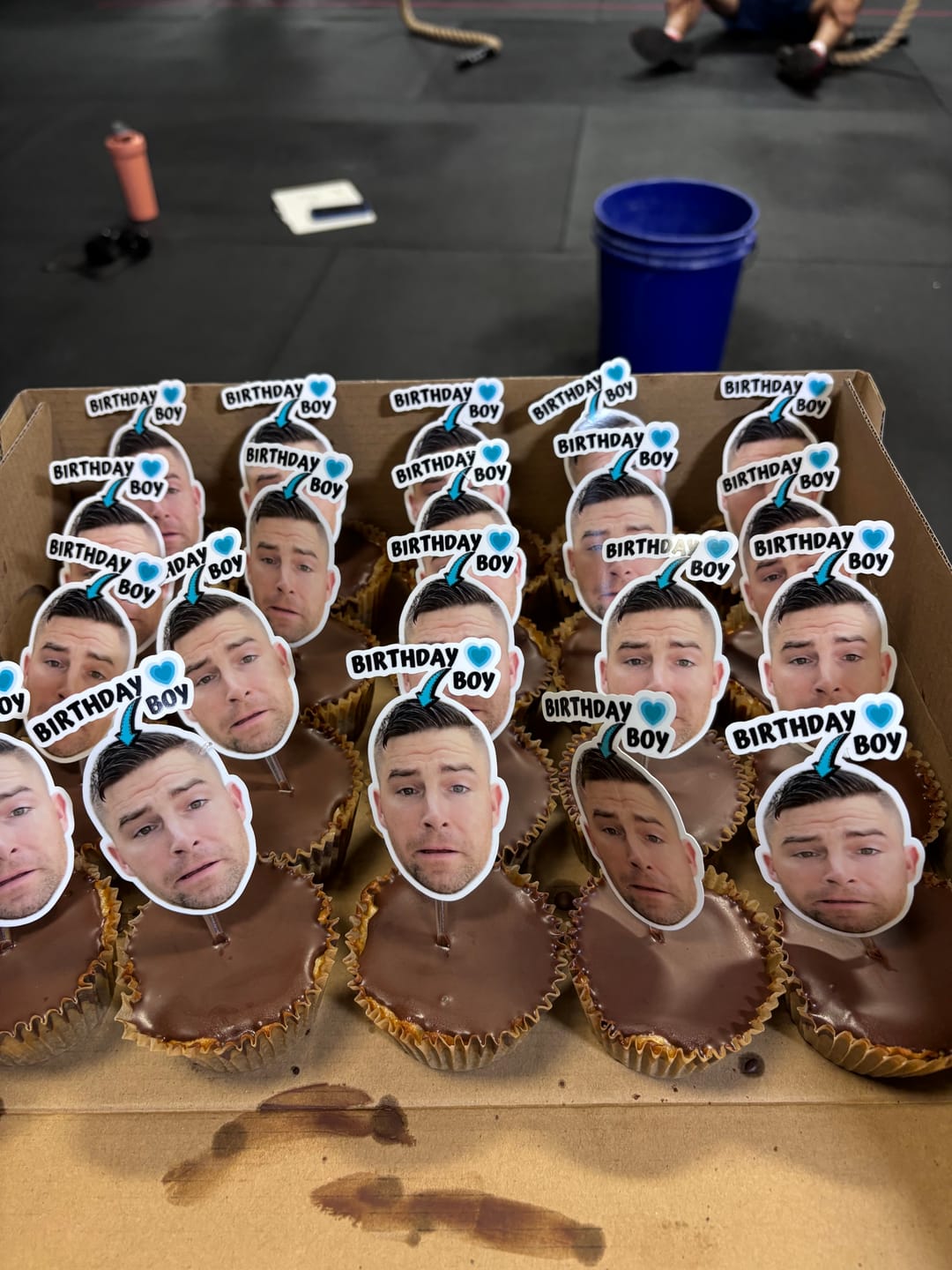 Customer photo review of Custom Photo Face Cupcake Toppers