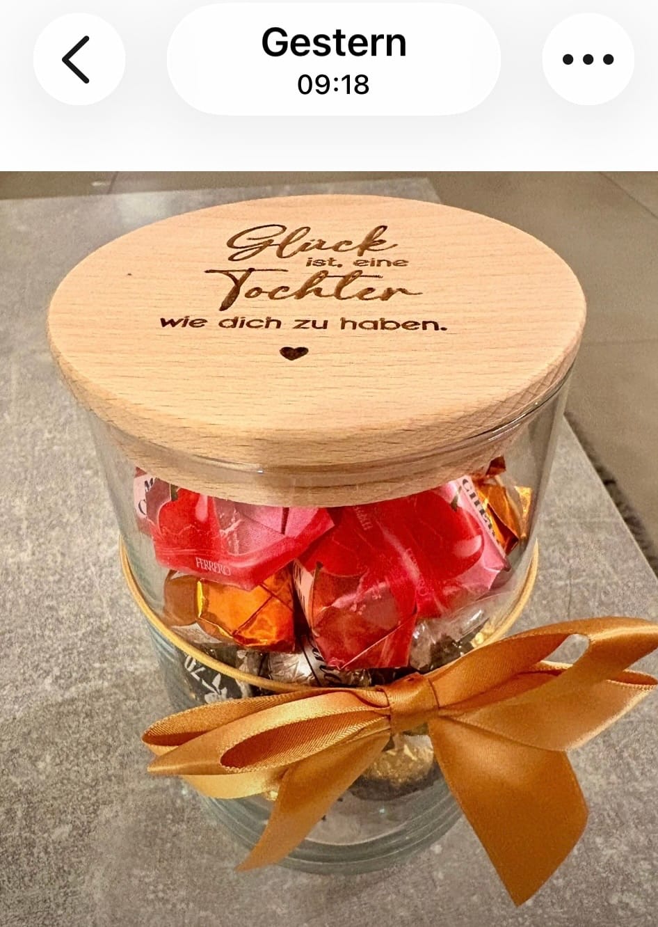 Customer photo review of Geschenkglas "Glück ist, eine Enkeltochter wie dich zu haben"