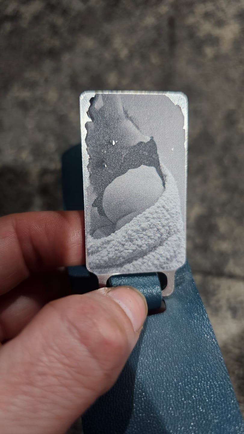 Customer photo review of "Our Secret Gallery" Custom Leather Photo Album Keychain
