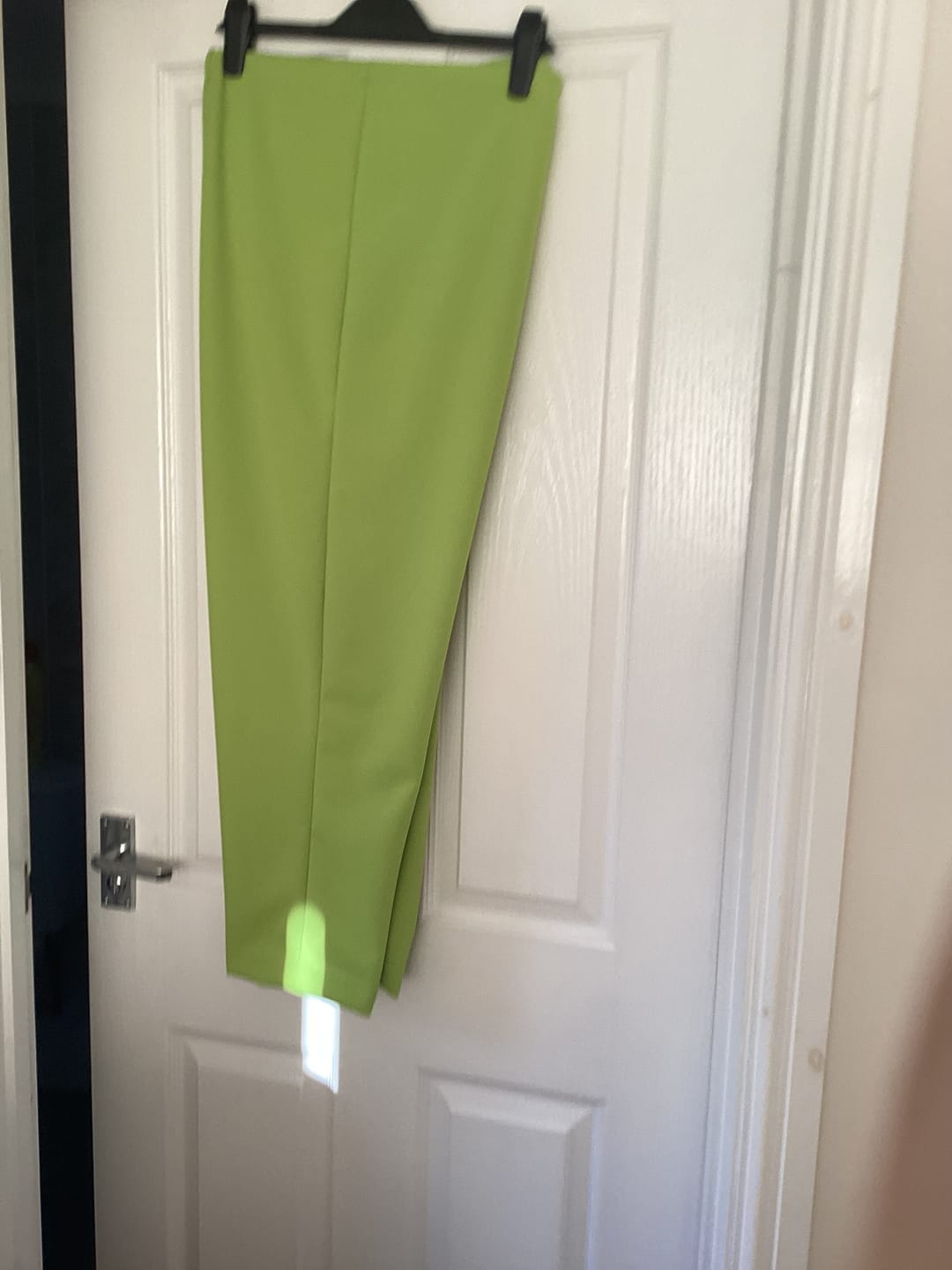 Customer photo review of Plain Lime Green Scuba Crepe Stretch Jersey Fabric 4 Way Stretch