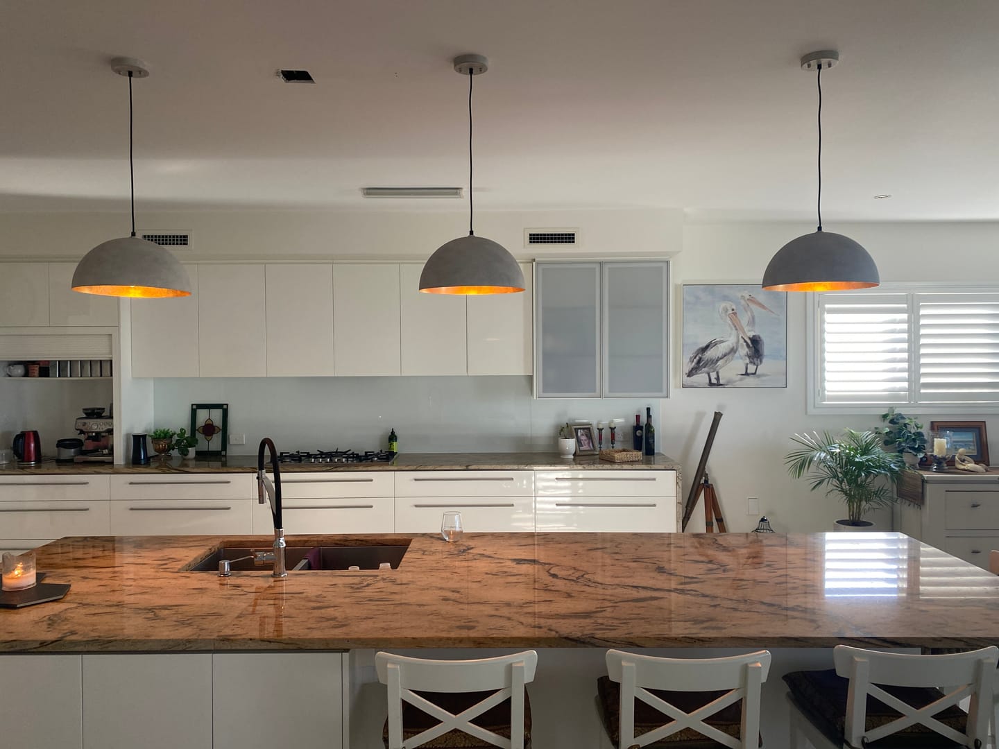 Customer photo review of 1-Light Industrial Oversized Metal Dome Pendant
