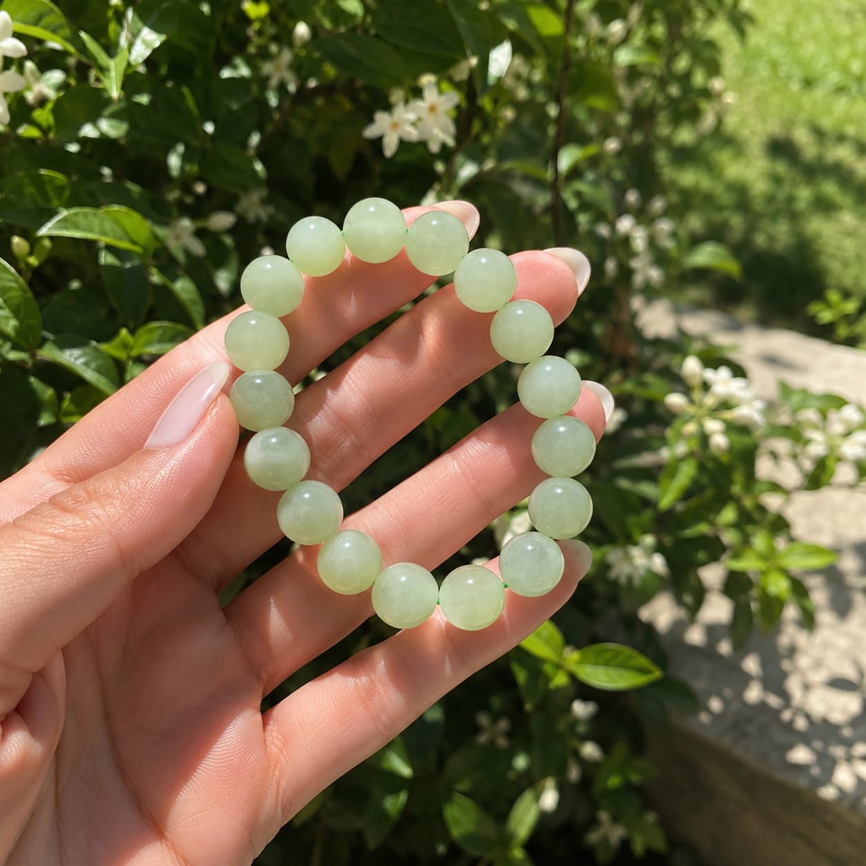 Customer photo review of CosmoGem™ Pulsera de Jade Natural Premium