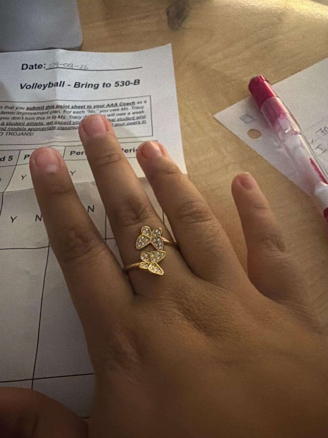 Customer photo review of Open Iced Butterfly Ring