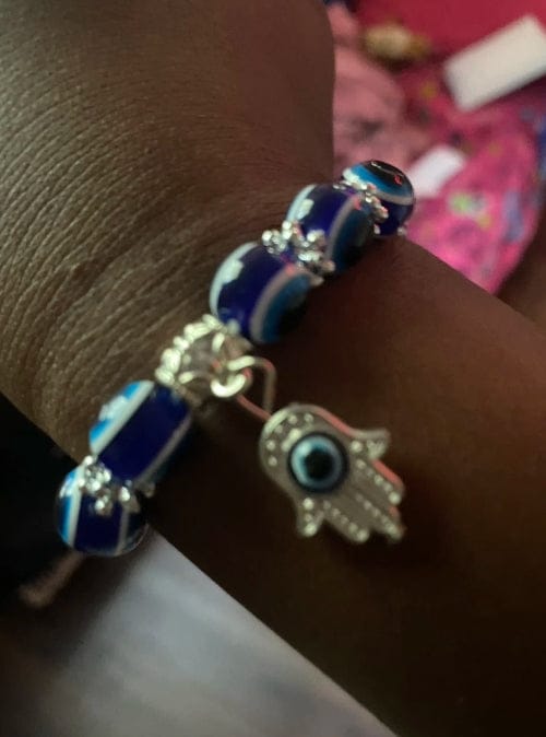 Customer photo review of FuAttract Protection Luck & Balance Hamsa Hand Evil Eye Charm Spiritual Bracelet
