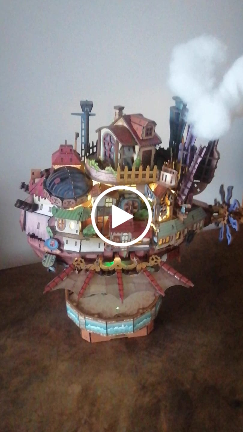 Customer video review of Motorized Walking Castle Mechanical 3D Wooden Puzzle Kit