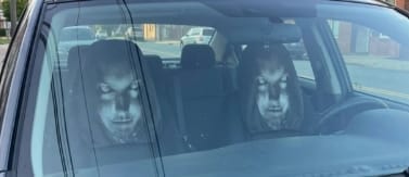 Customer photo review of Spooky Headrest Covers