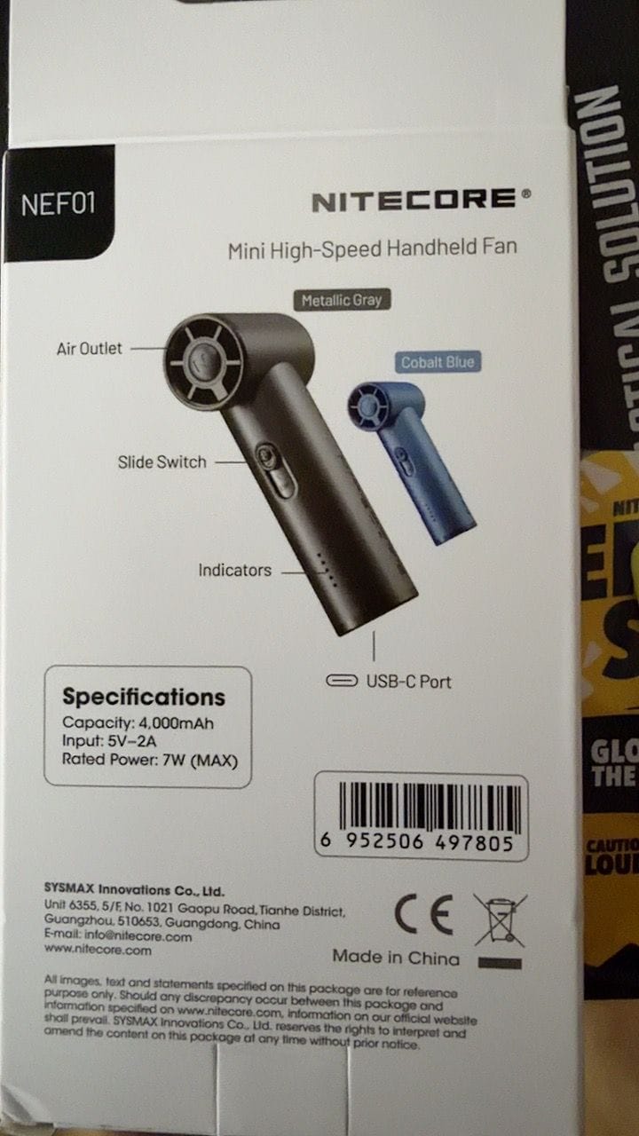 Customer photo review of NEF01 - Mini High-Speed Handheld Fan (4,000mAh)
