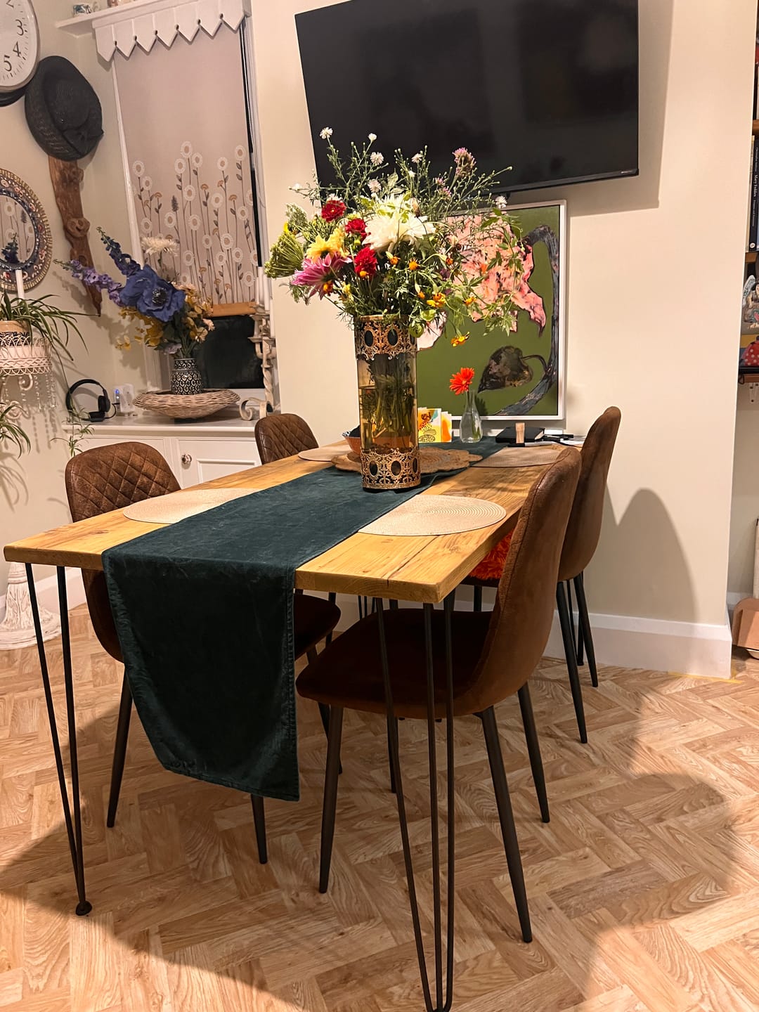 Customer photo review of Hunton Dining Chair Brown | Set of Two