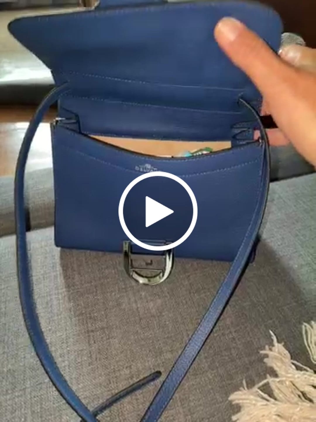 Customer video review of Delvaux Brillant Mini Bag 23cm Royal Blue in Cowhide
