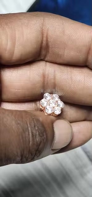 Customer photo review of VVS Moissanite Cluster Flower Stud Earrings 8MM-15MM Screw Back Hip Hop