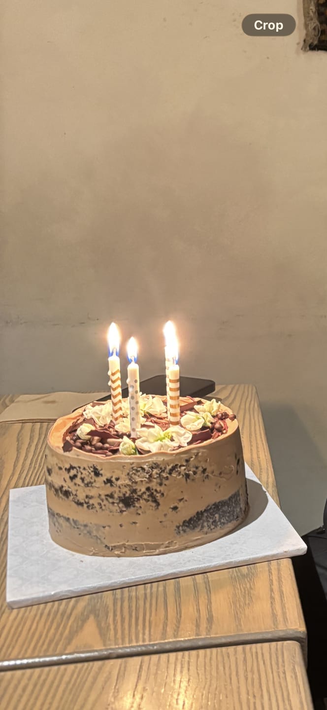 Customer photo review of double chocolate cake