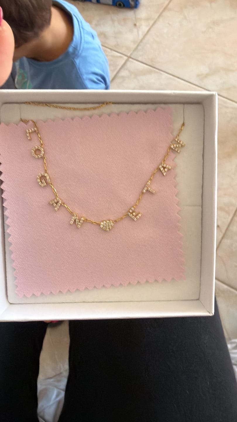 Customer photo review of Collana MINI LETTERS BRIGHT