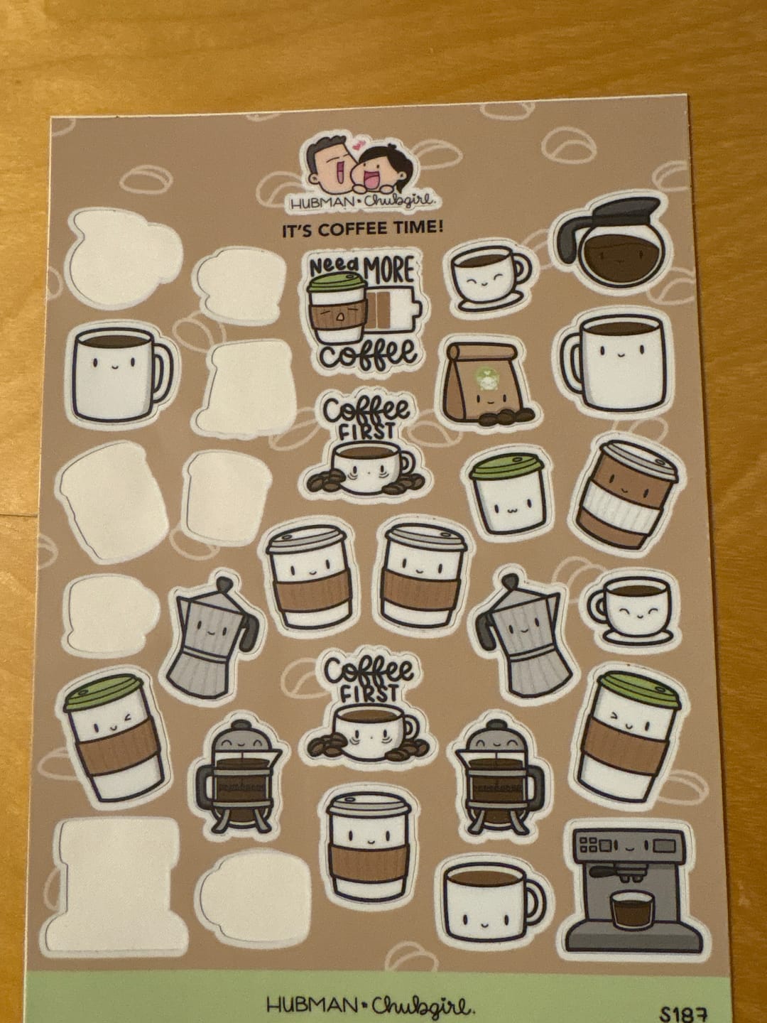 Customer photo review of It's Coffee Time Sticker Sheet