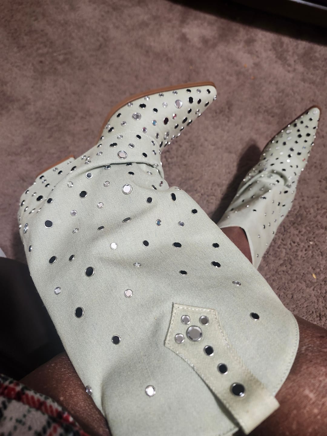 Customer photo review of JAIMY-GREEN GROMMET WESTERN BOOTIE