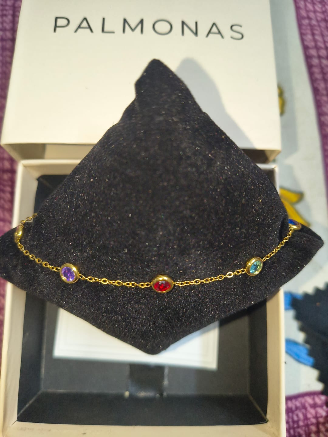 Customer photo review of Multi Crystal Charm Bracelet
