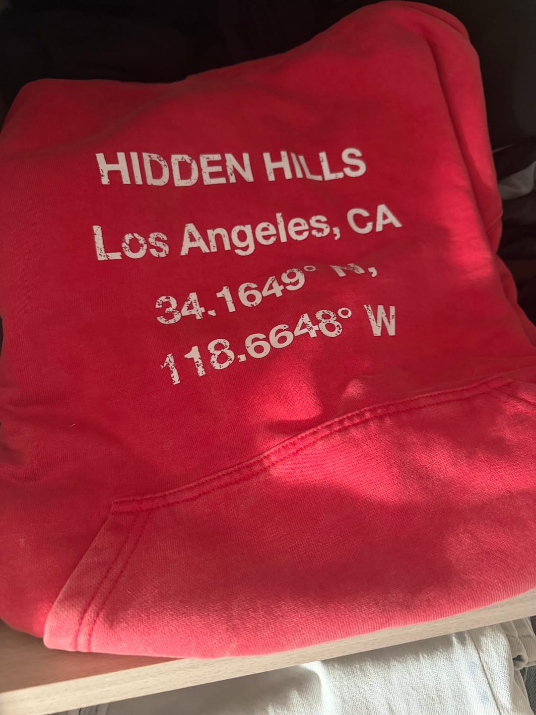 Customer photo review of VINTAGE WASH HOODIE RASPBERRY RED
