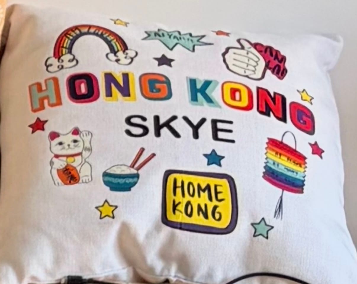 Customer photo review of PERSONALISED CUSHION: Friendship Rainbow
