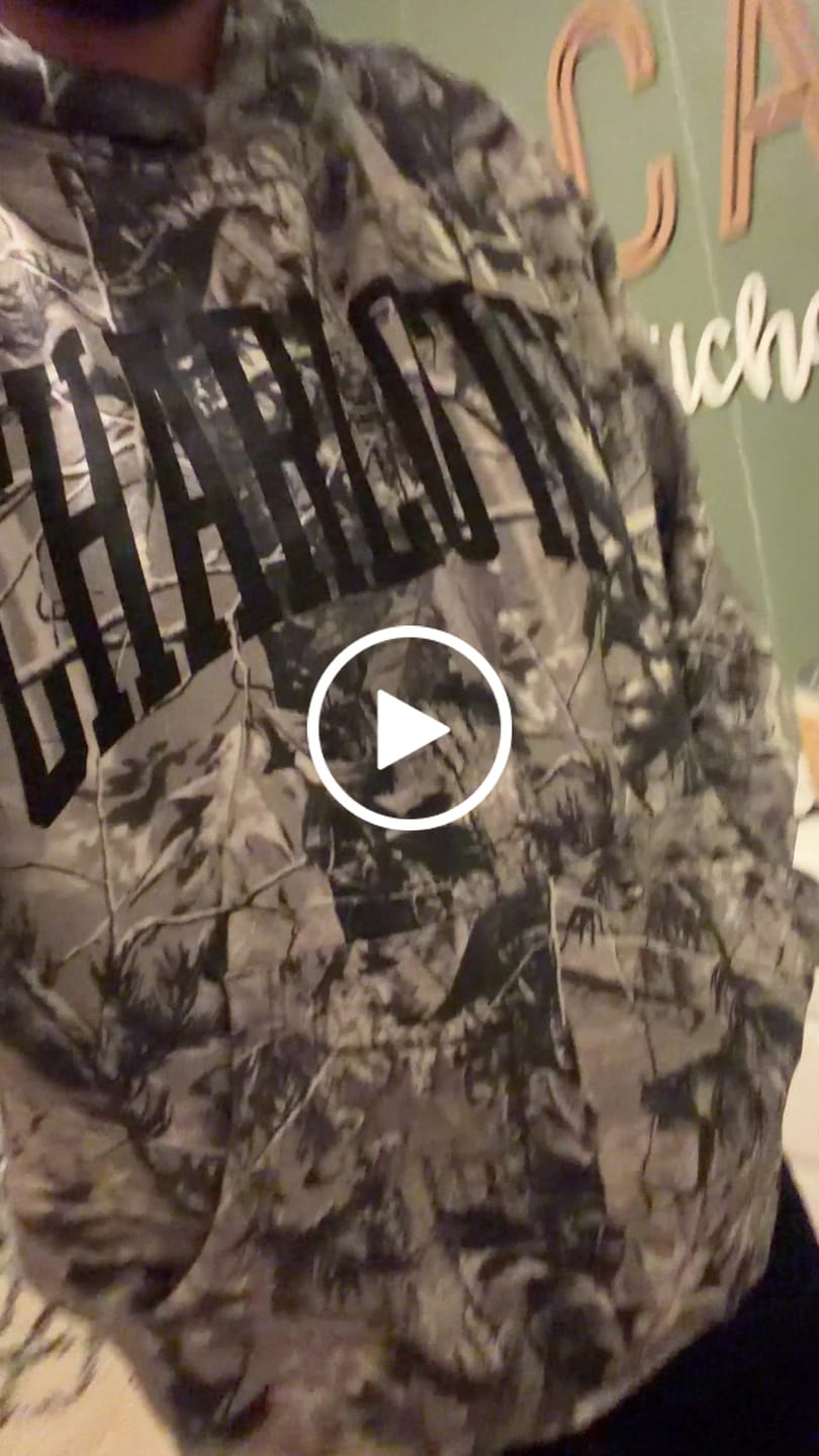 Customer video review of Glory Days Apparel - Charlotte Big Block Faded Grey Camo Hoodie
