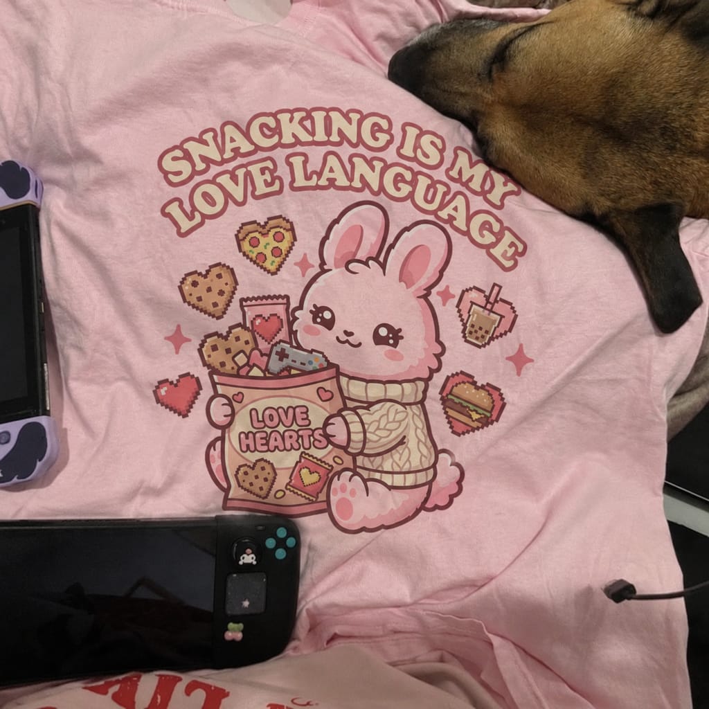 Customer photo review of Snacking Love Language T-Shirt
