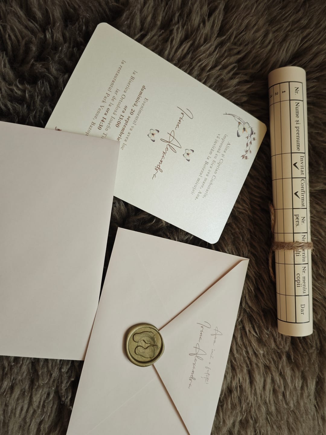 Customer photo review of Classical apes, invitație botez,fetiță/băiețel, handmade