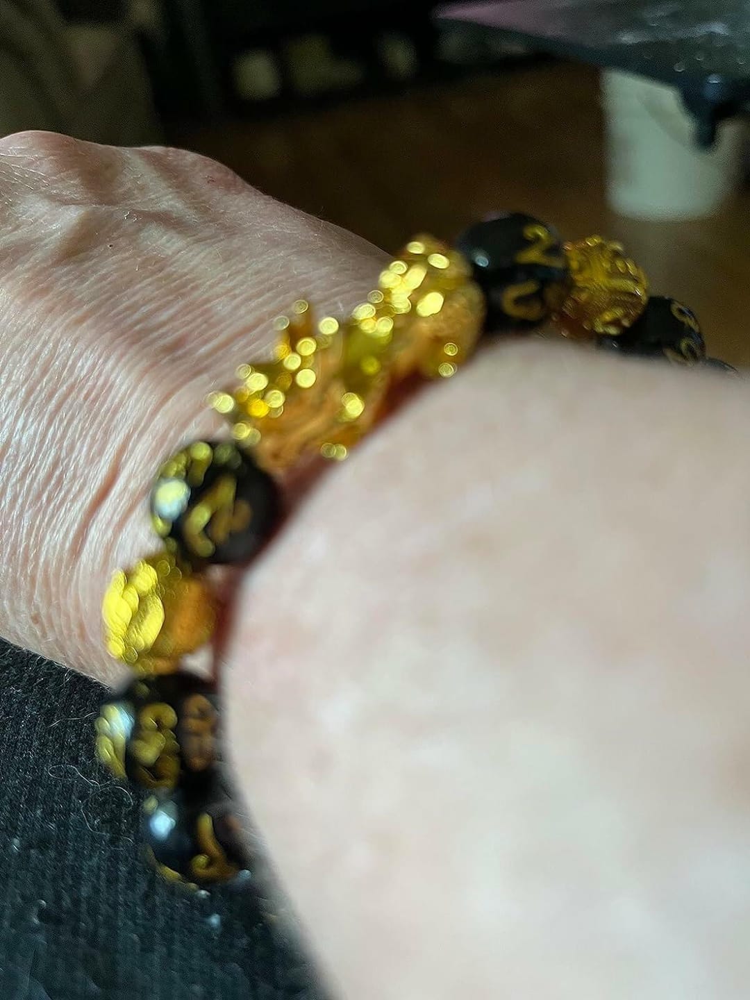 Customer photo review of FREE Today: Protection Prosperity & Strength Black Onyx Om Mani Mantra Pixiu Lucky Bracelet