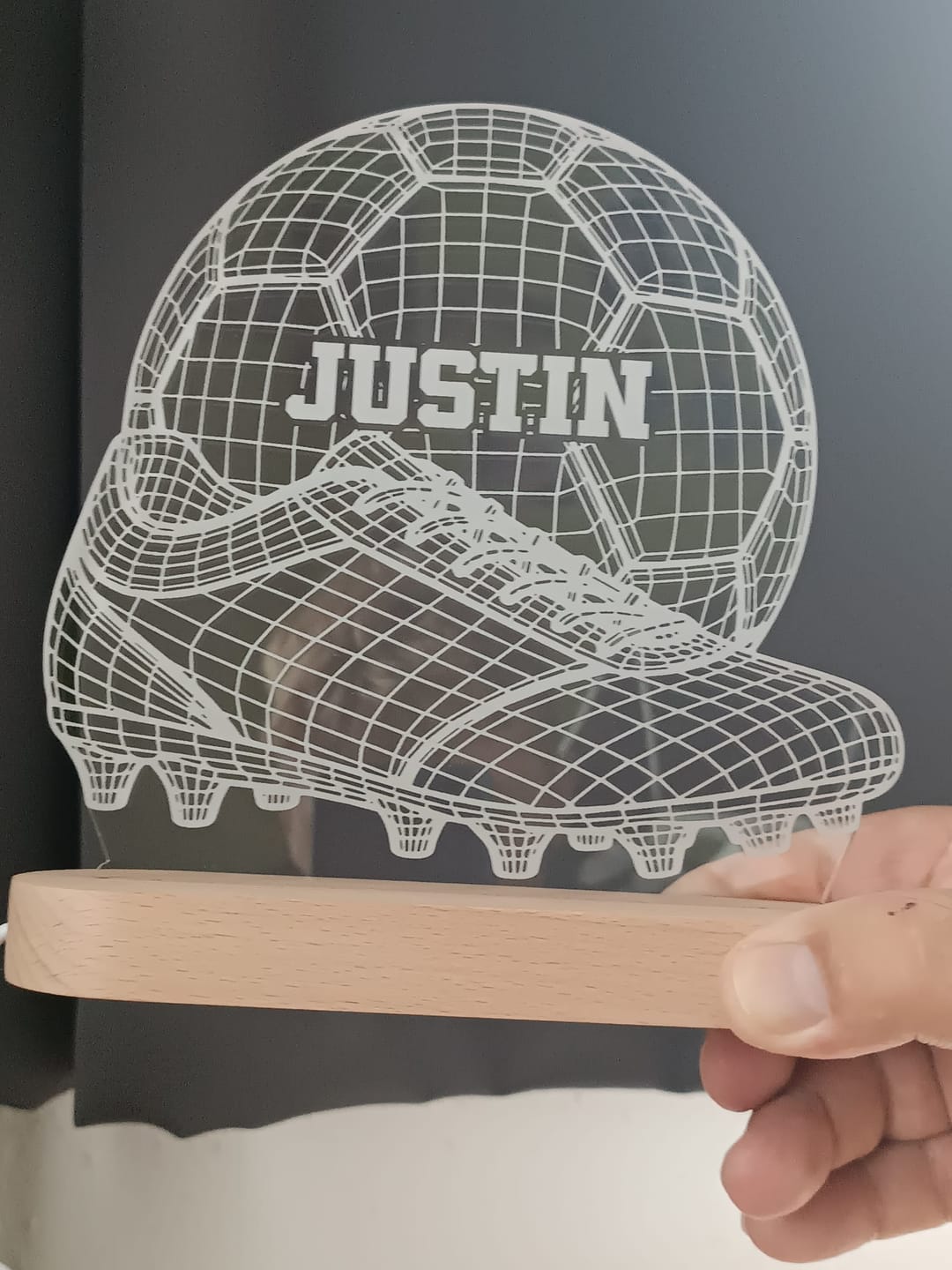 Customer photo review of 3D Fußball mit Fußballschuh Lampe