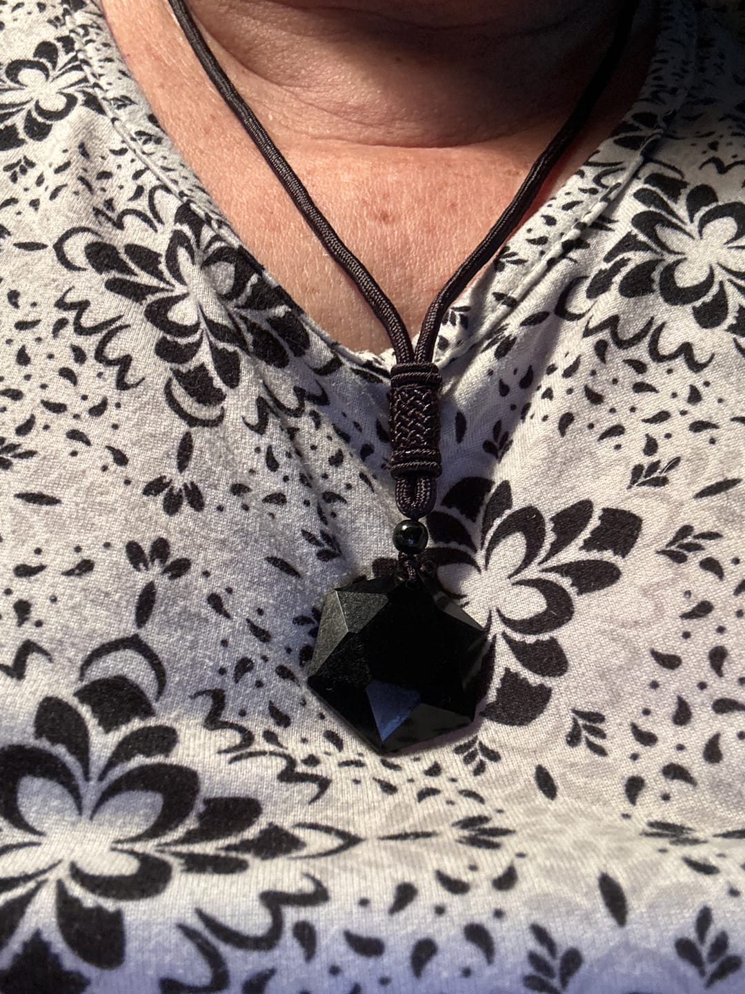 Customer photo review of Obsidian Necklace - Protection Talisman